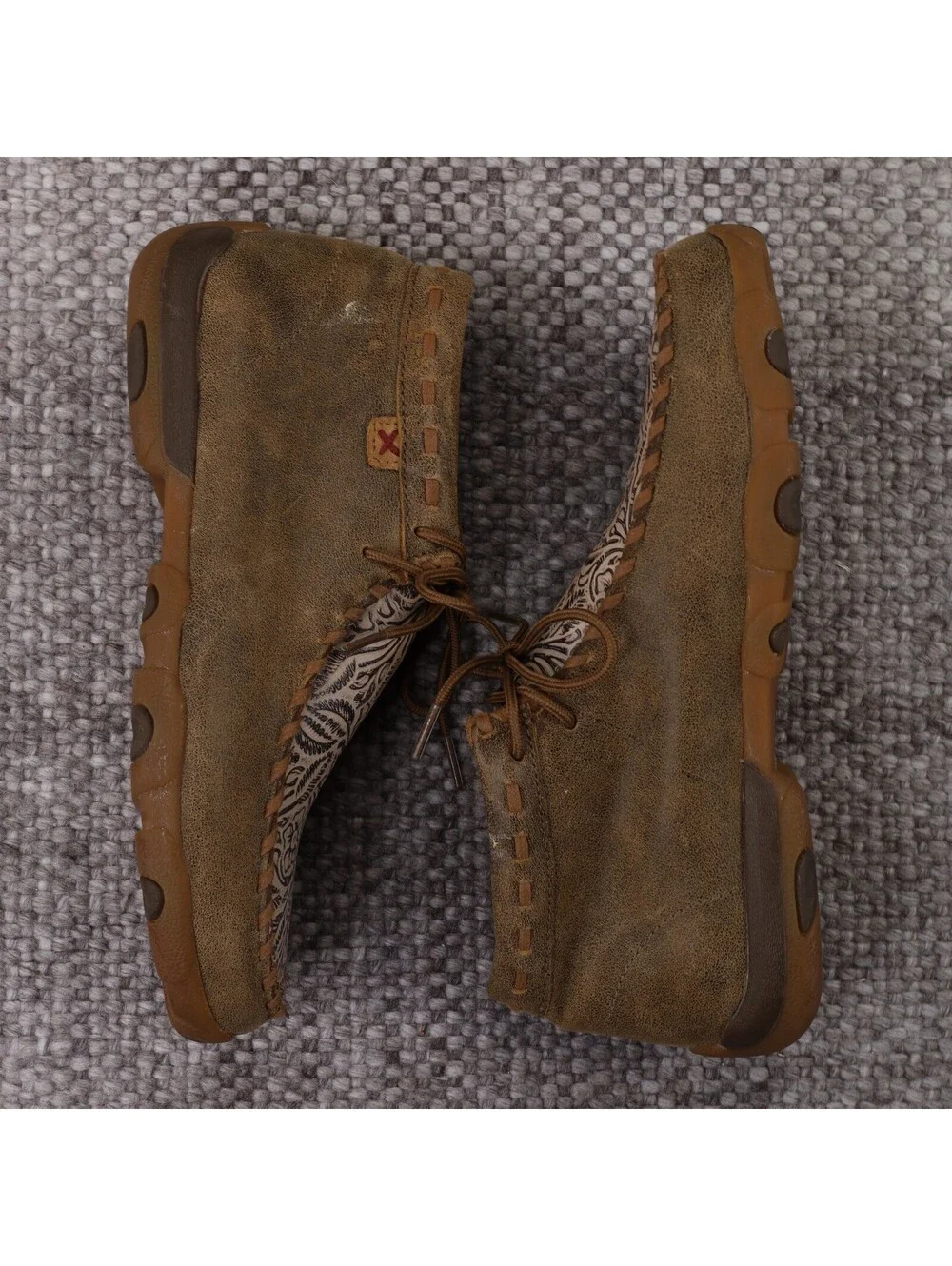 Twisted X Driving Moc Womens 9 M WDM0030 Brown Tooling Leather Chukka Shoes US 9